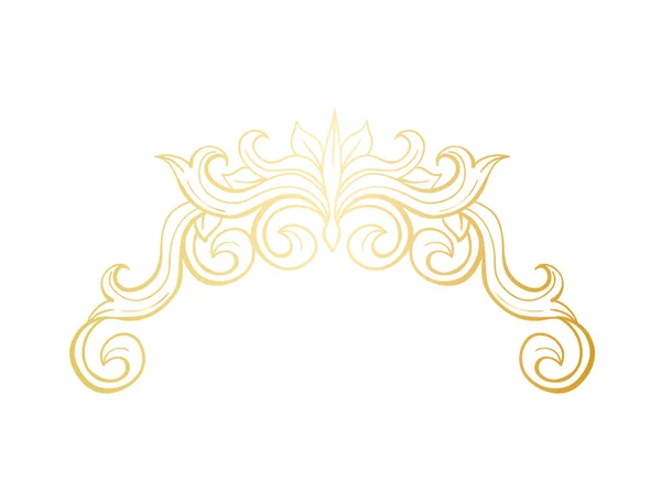 Elemento Decorativo Dourado Italiano Florescer Estilo Barroco — Vetor de Stock