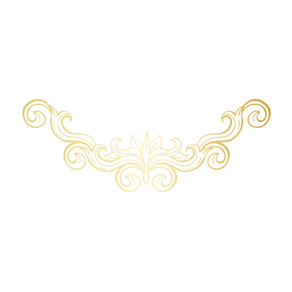 Gyllene Dekorativa Element Italienska Blomstra Barockstil — Stock vektor