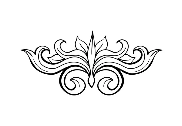 Black Decorative Element Italian Flourish Baroque Style — Stock Vector