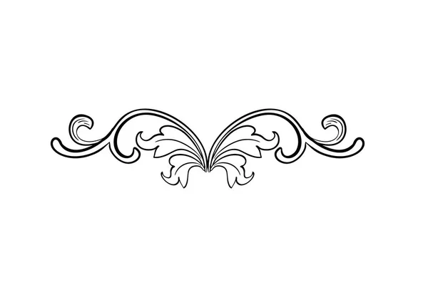 Black Decorative Element Italian Flourish Baroque Style — Stock Vector