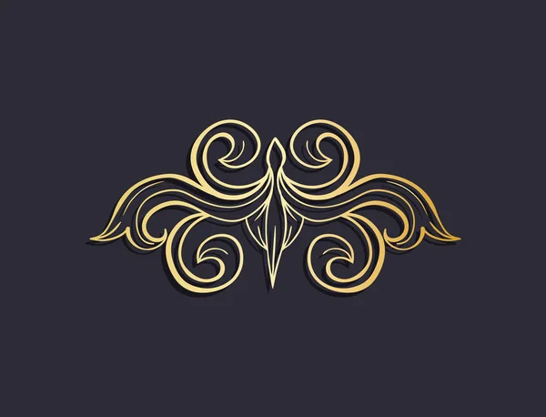 Golden Decorative Element Italian Flourish Baroque Style — Stock Vector