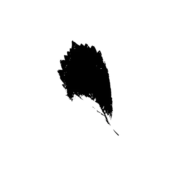 Zwarte Silhouet Met Blad Van Boom Geïsoleerd Witte Achtergrond — Stockvector