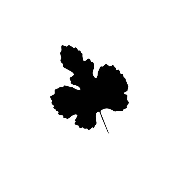 Black Silhouette Leaf Tree Isolated White Background — Stock Vector