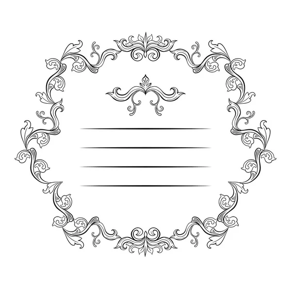 Floral Border Frame Place Text Copy Space Italian Vintage Ornament — Stock Vector