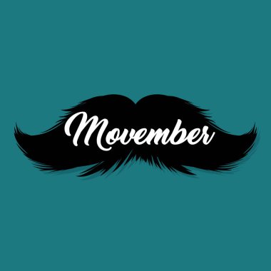 Bıyıklar Movember Blog yazı şablonu blogcular ve sosyal medya için. Siyah bıyıklı siluet. Elle çizilmiş sözcüğü Movember ile Retro yazı. Cinco de Mayo, bıyık karnaval tasarım.