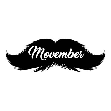 Bıyıkları Clipart. Word ile Movember siyah izole siluet ve elle çizilmiş yazı. Cinco de Mayo kağıt kesme tasarım. Bıyık berber dükkanı veya bıyık Carnival için