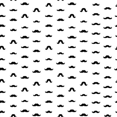 Bıyıklar Dikişsiz desen kağıt ambalaj Kasım tatil için. Vektör bıyık siluetleri kumaş Tekstil tasarımı için. Cinco de Mayo, Vintage Mustaches karnaval tasarım.