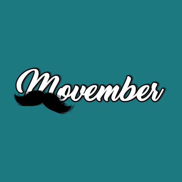 블로거와 미디어에 끔찍한 Movember 블로그 게시물 템플릿 실루엣입니다 Movember로 그려진된 — 스톡 벡터