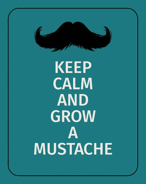 Mustaches Challenge Poster Keep Calm Grow Mustache Aged Retro Vertical — Stock Vector