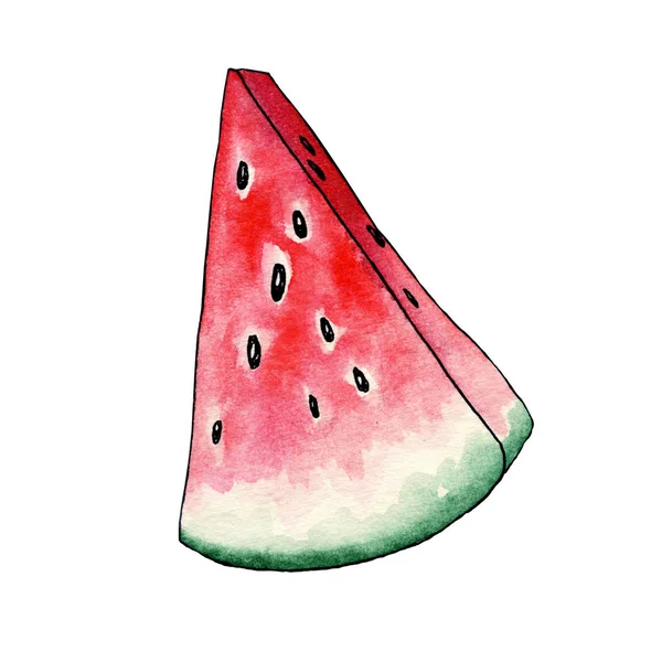 Querschnitte Aus Saftigen Wassermelonen Dreiecksscheiben Oder Ausschnitten Segment Aus Frischen — Stockfoto