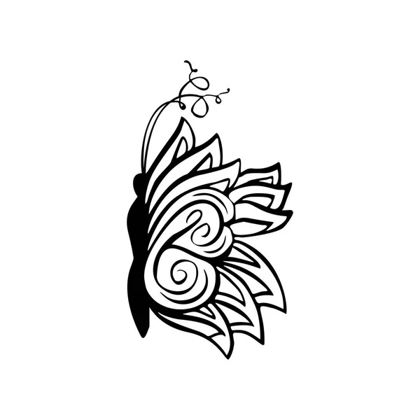 Бабочки Раскраска Страницы Книги Контур Линии Маркера Кисть Летающее Ручное — стоковый вектор