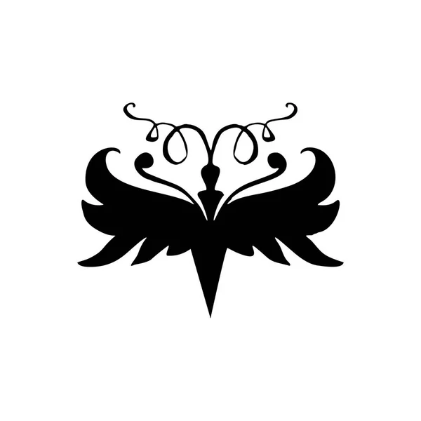 Motyle Czarne Sylwetki Zestaw Latające Owady Ręcznie Rysowane Kolekcji Cięcia — Wektor stockowy