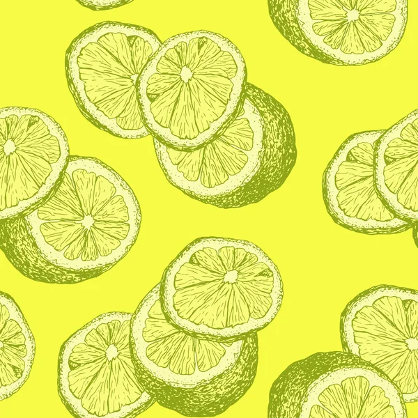 Ручной Рисунок Лимоны Лимонные Ломтики Детской Комнаты Светло Желтый Лаймовый — стоковый вектор