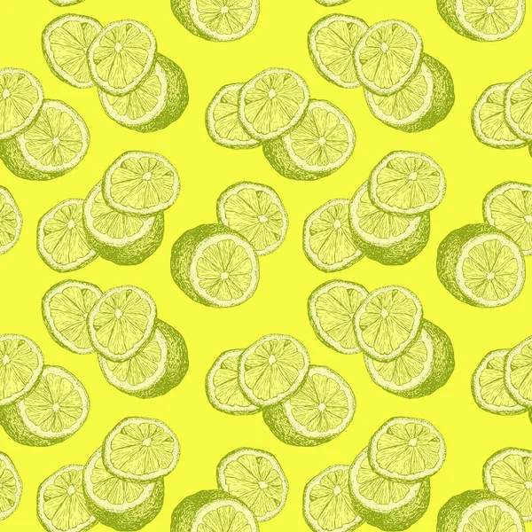 Ručně Tažené Skica Citronů Citronové Řezy Pro Děti Pokoj Světle — Stockový vektor