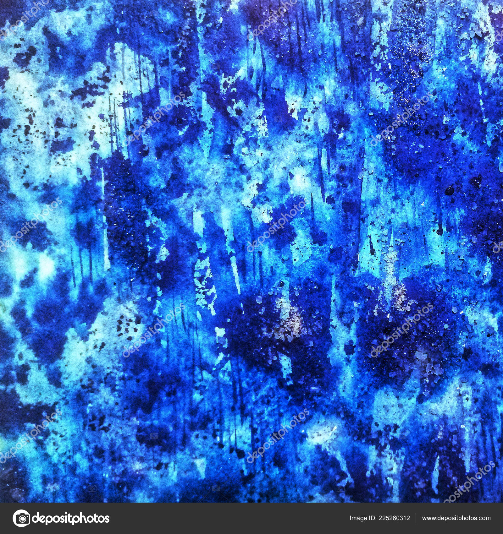 Blue Color Paint Splash White Background Canvas Print