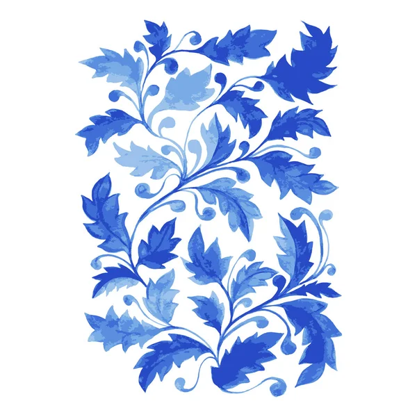 Tradycyjne Portugalia Niebieski Plakat Azulejo Pionowy Wektor Liście Ozdobne Kompozycji — Zdjęcie stockowe