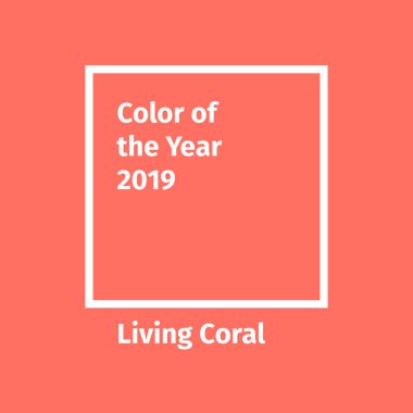 Yılın rengi 2019. Renk eğilim paleti. Swatch Living Coral dahil