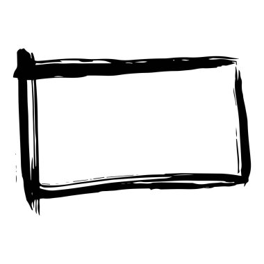 Siyah Mürekkep el çizilmiş Paintbrush çerçeve, vektör izole eleman.