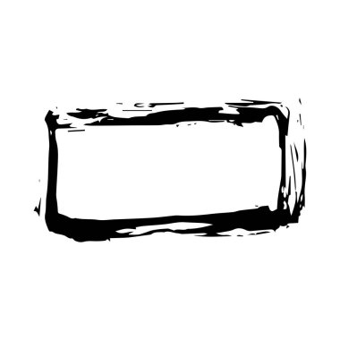 Kaba el çizilmiş kare siyah Izole çerçeve