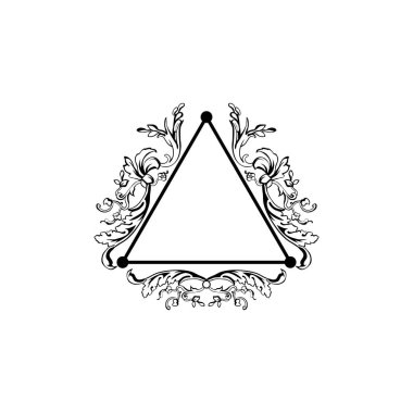 Çiçek telkari vektör çerçevesi, beyaz üzerinde izole