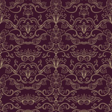 Damask vector Vintage Dikişsiz desen