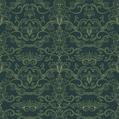 Damask vector Vintage Dikişsiz desen
