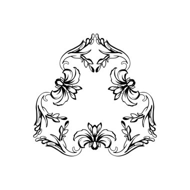 Çiçek Vintage vektör çerçeve, beyaz izole