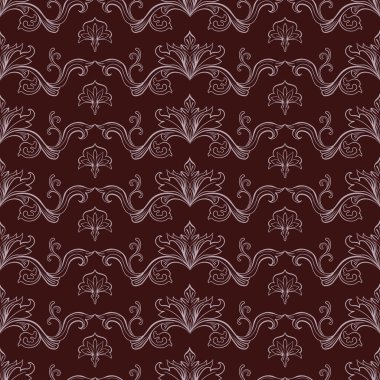 Damask vector Vintage Dikişsiz desen