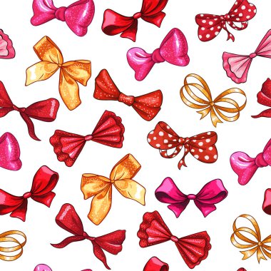 Hediye yaylar el çizilmiş Dikişsiz desen