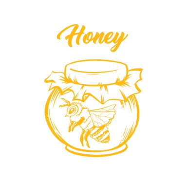 Bal arı sarı vektör anahat kroki