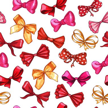 Hediye yaylar el çizilmiş Dikişsiz desen