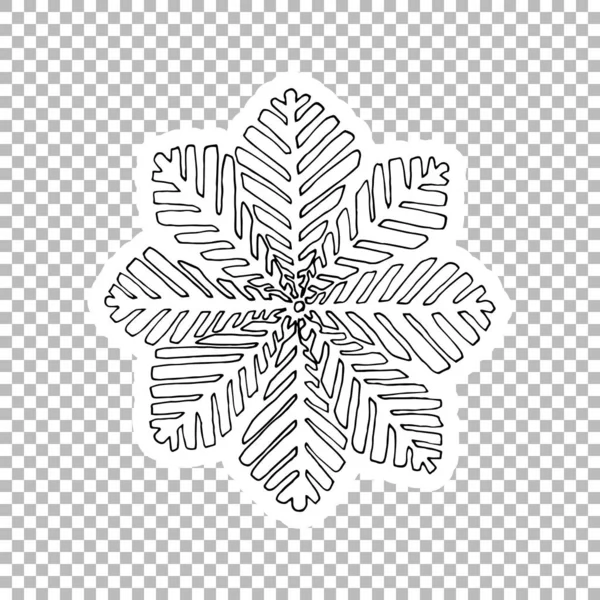 Winter sneeuwvlok sticker sierlijke illustratie — Stockvector
