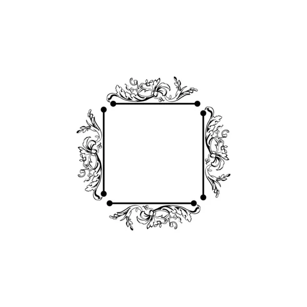Květinové vektorové čtvercové rámy, izolované na bílém — Stockový vektor