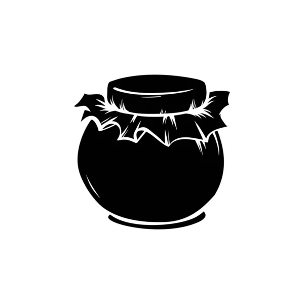 Pot en verre avec vecteur de silhouette de miel — Image vectorielle