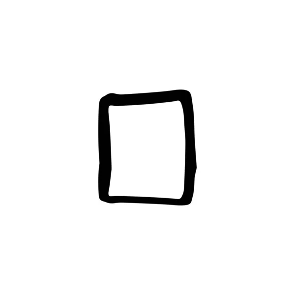 Marco aislado cuadrado negro dibujado a mano áspero — Archivo Imágenes Vectoriales