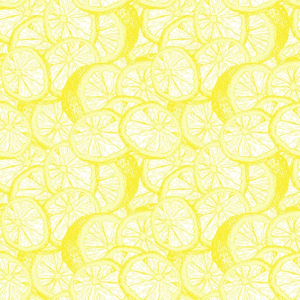 レモンハンド描画シームレスベクトルパターン — ストックベクタ