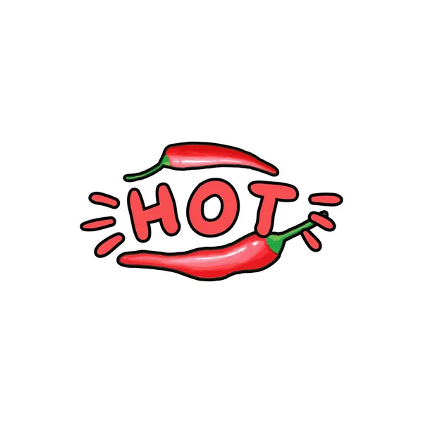 Red Hot Chili peppar handritade färg illustration — Stock vektor
