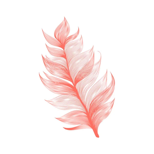 Realistic Vector Isolated Flying Feather — Stock Vector