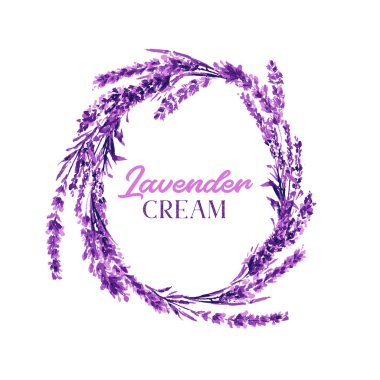 Suluboya veya Aquarelle Lavanta Vektör Resimleri