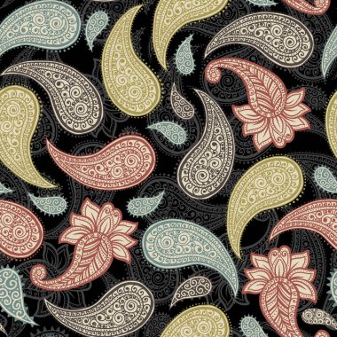 Duvar kağıdı tasarımı için Klasik Yerli Paisleys Dikişsiz Desen