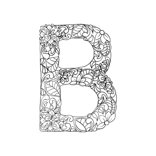 Floral B carta vector ilustración — Vector de stock