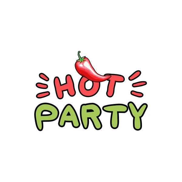 Hot Party handritade tecknad bokstäver — Stock vektor