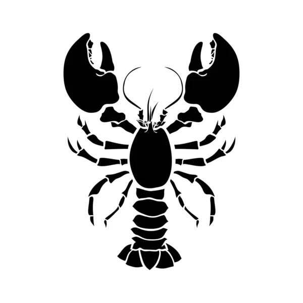 Crayfish, kreeft silhouet vector tekening — Stockvector