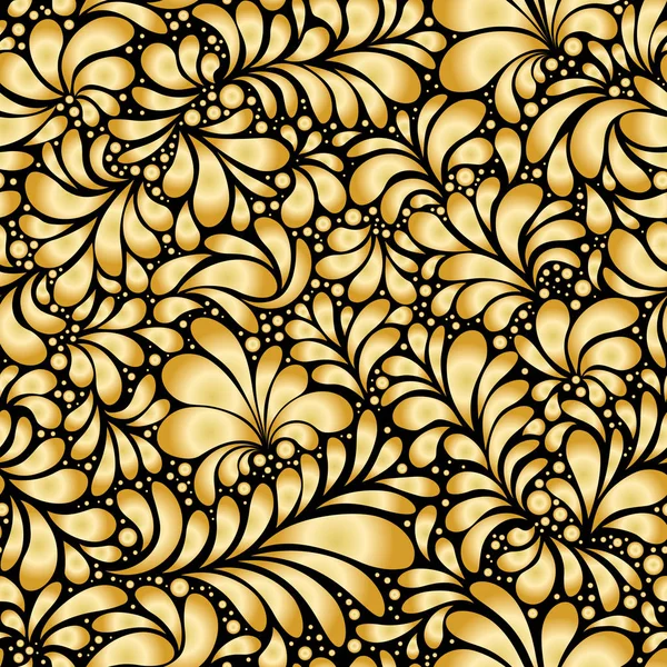 Золотой орнамент Дамасской слезы, бесшовный узор — стоковый вектор