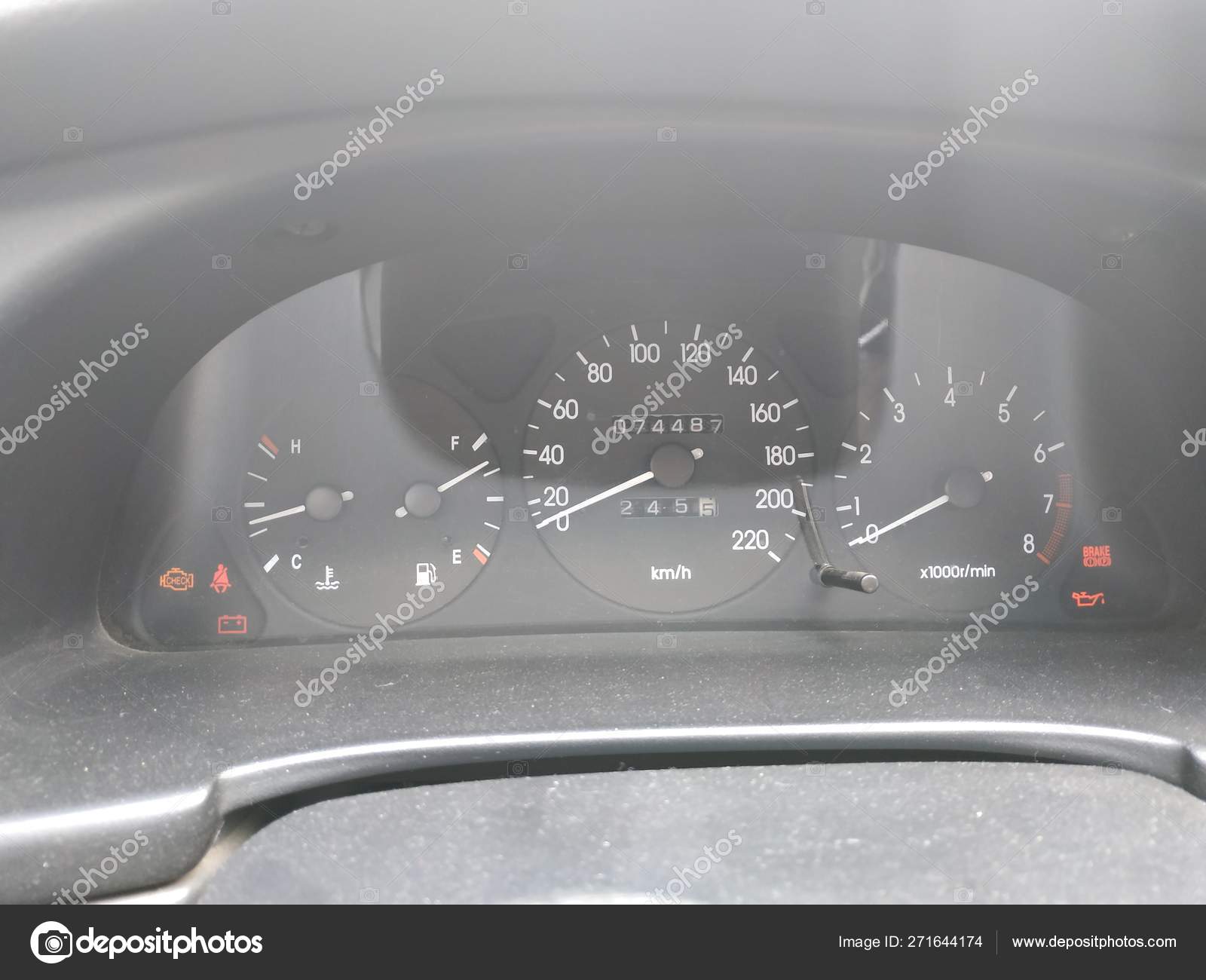 Car Driver View Rudder Dashboard Close — Stock Photo © ilonitta #271644174