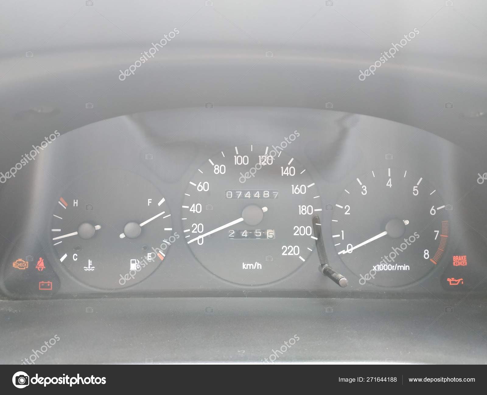 Car Driver View Rudder Dashboard Close — Stock Photo © ilonitta #271644188