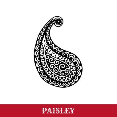 Paisley motifleri mürekkep kalem vektör izole illüstrasyon