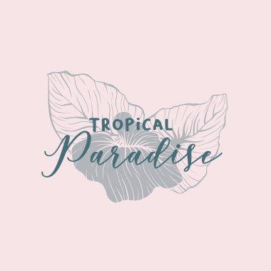 Plaj parti el çizilmiş vektör logotürü şablonu