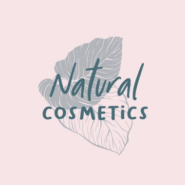 Palm yaprakları kozmetik logotipi vektör şablonu