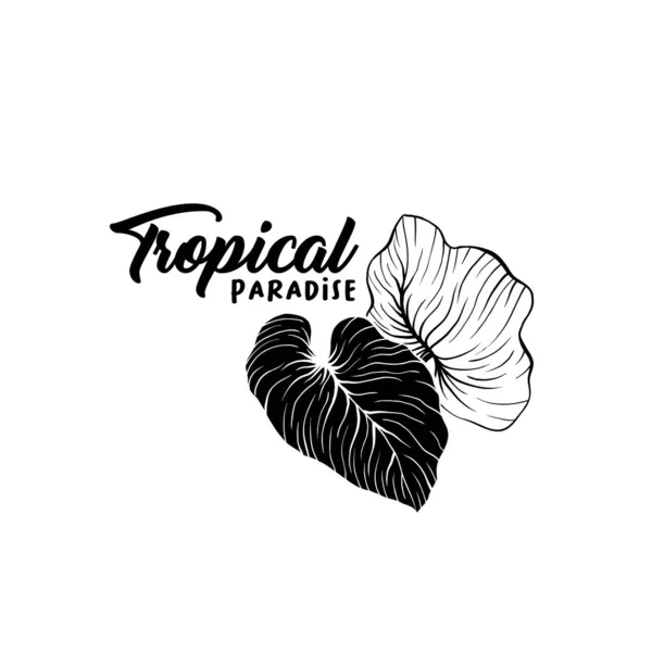 Beach Party handritade Silhouette logo layout — Stock vektor